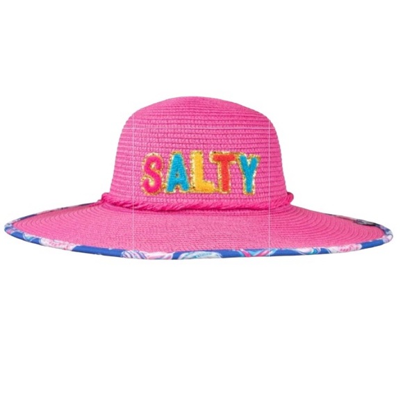 Simply Southern Accessories - Simply Southern NWT O/S Preppy Bucket Straw Hat "Salty" Pink Beach